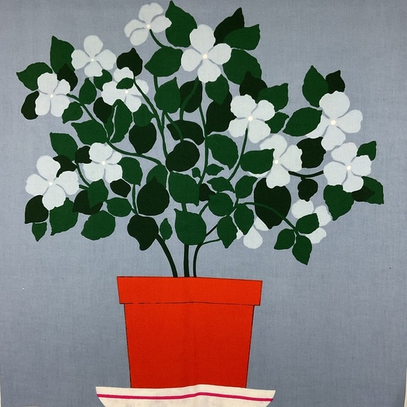 MCM style potted plants fabric panels each 21” x 21.5” - Picture 3 of 9